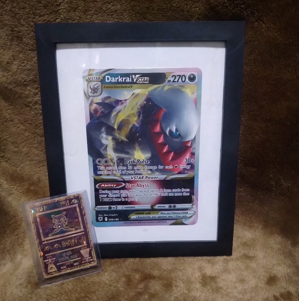 Framed Jumbo Darkrai VSTAR Pokémon Card